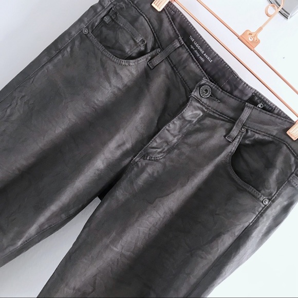 AG Gray Coated Super Skinny Legging Ankle 29R - Picture 3 of 8